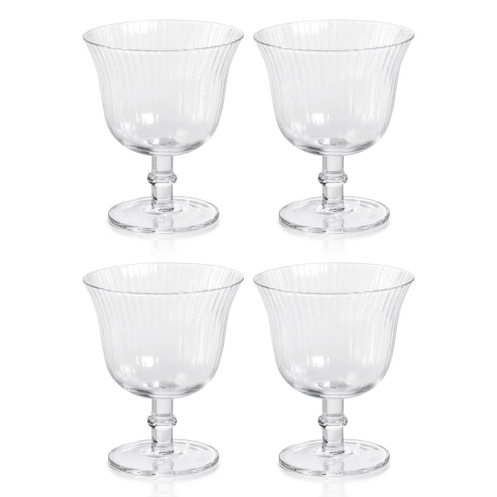 Kenley Clear Optic Cocktail / Desert Glasses Set of 4 by Zodax