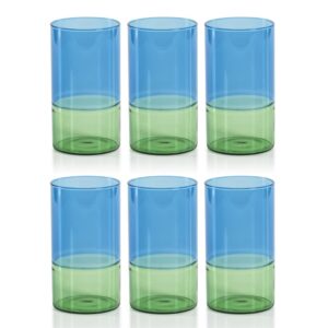 Renell Two-Toned Highball Glasses Set of 6 by Zodax