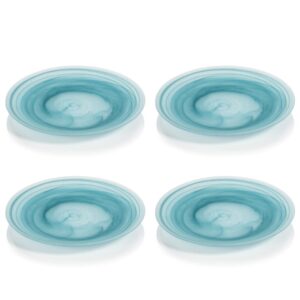 Small Barren Alabaster Glass Plates Set of 4 by Zodax