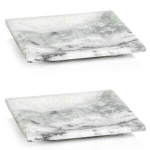 Pordenone 6" Square Marble Trays Set of 2 by Zodax