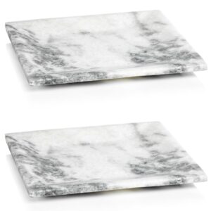 Pordenone 8" Square Marble Trays Set of 2 by Zodax