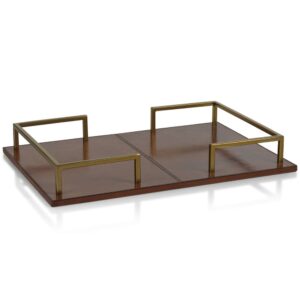 Chadwell 22" Long Leather Bar Tray by Zodax