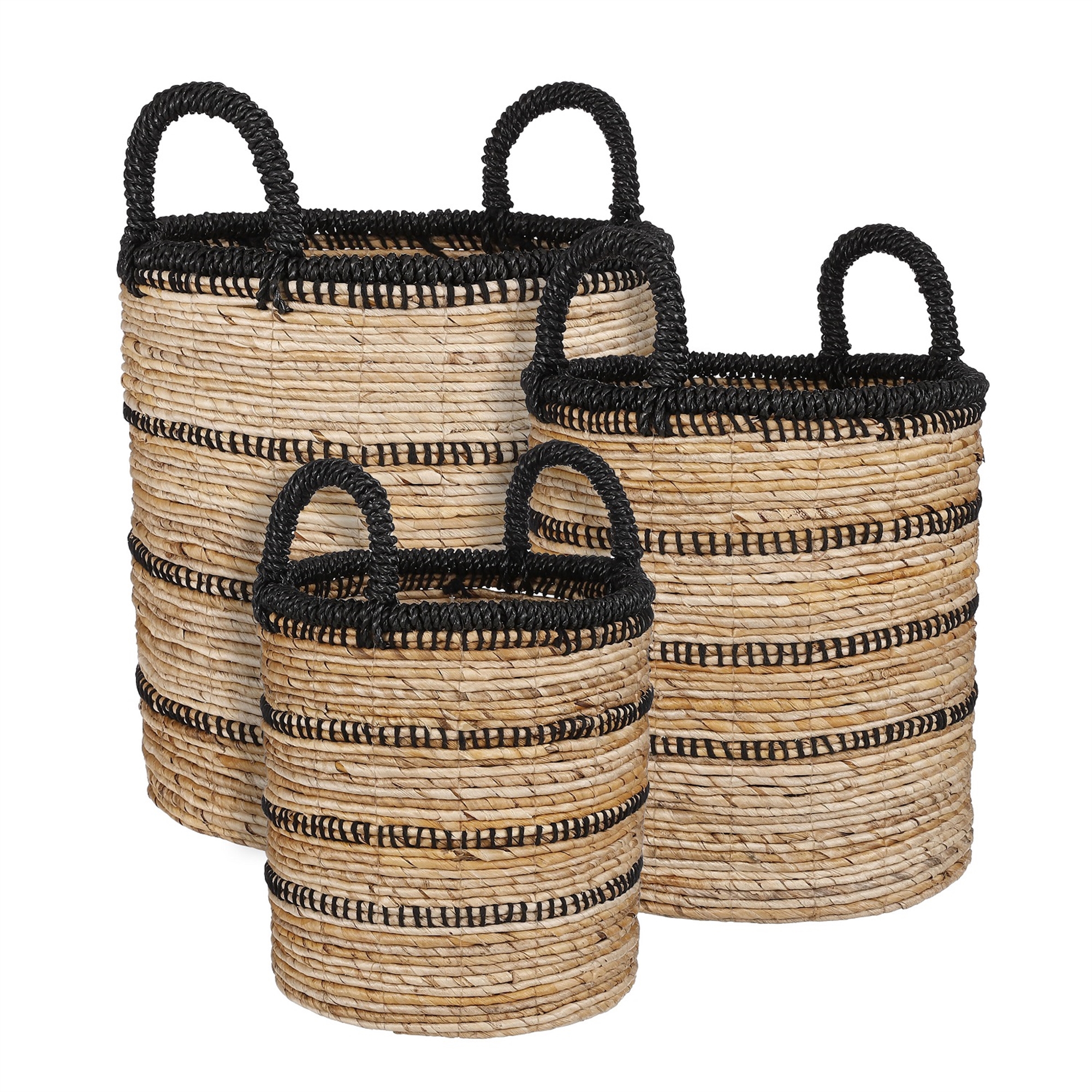 Round large wicker basket natural Handles