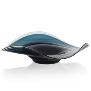 Vellerti Blue Wave Glass Bowl by Zodax