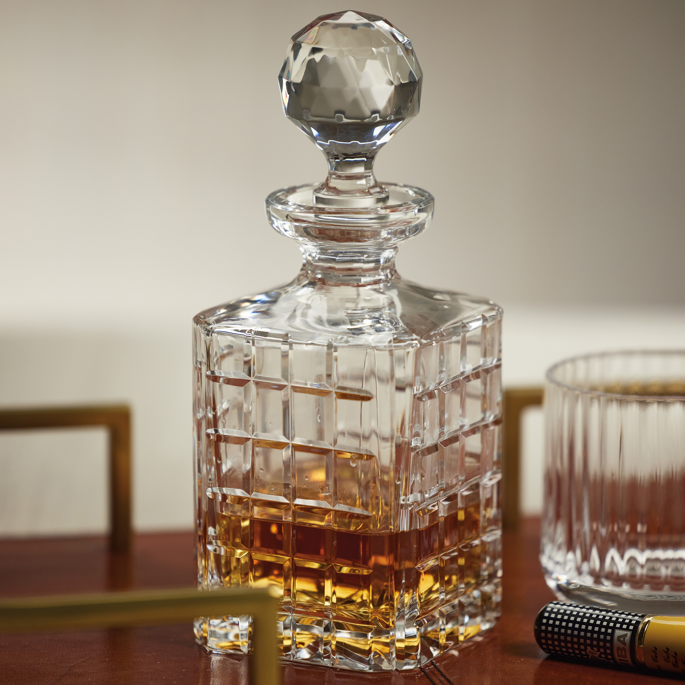 Ezekiel Crystal Glass Whiskey & Brandy Decanter by Zodax