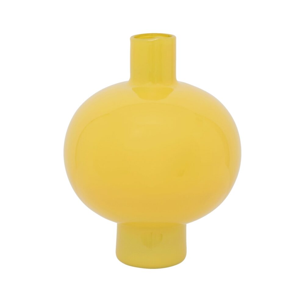 French Vanilla Recycled Glass Round Vase by Urban Nature Culture