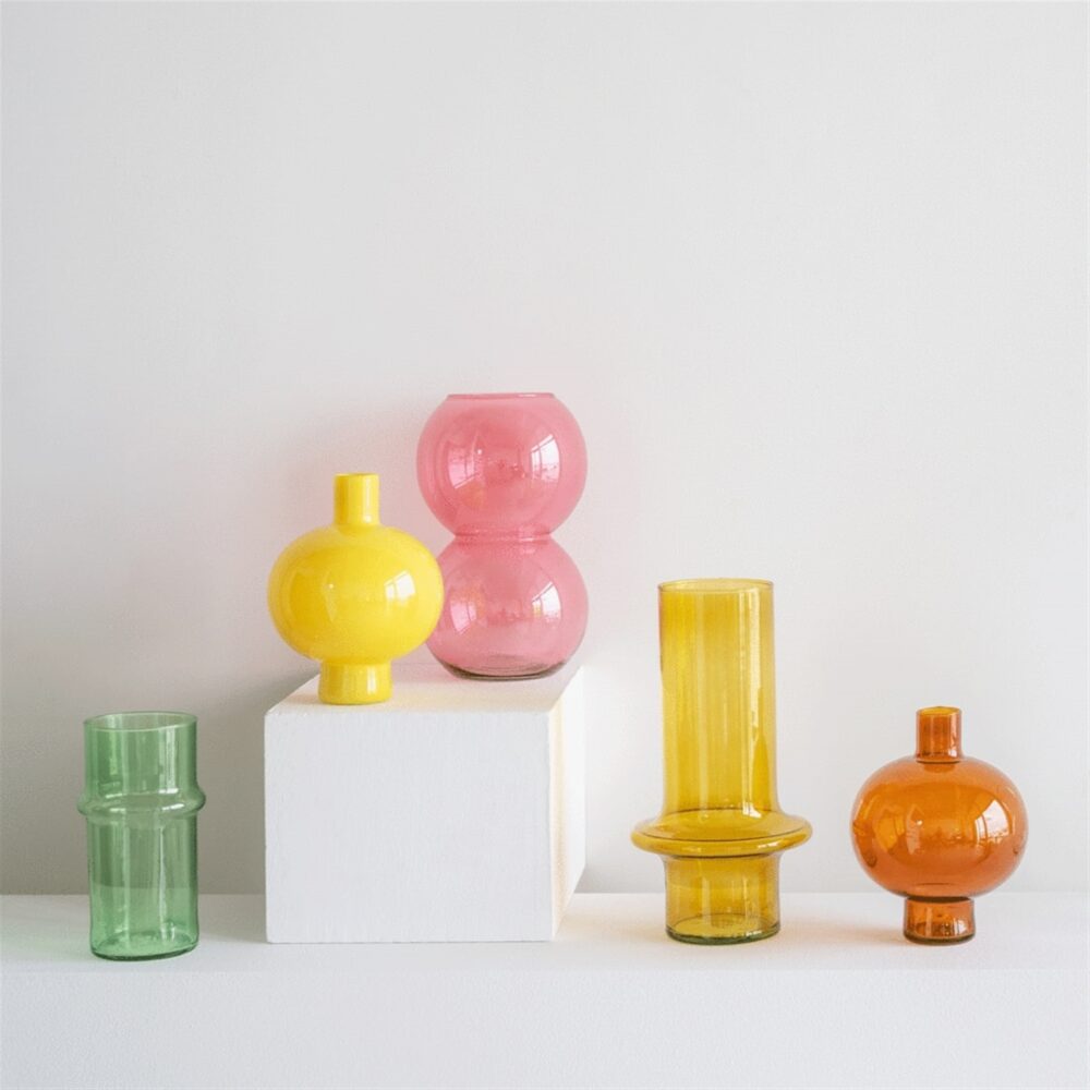 French Vanilla Recycled Glass Round Vase by Urban Nature Culture - Image 2