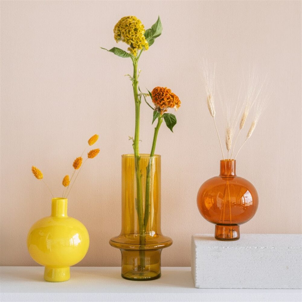 Yolk Yellow Recycled Glass Vase by Urban Nature Culture - Image 3