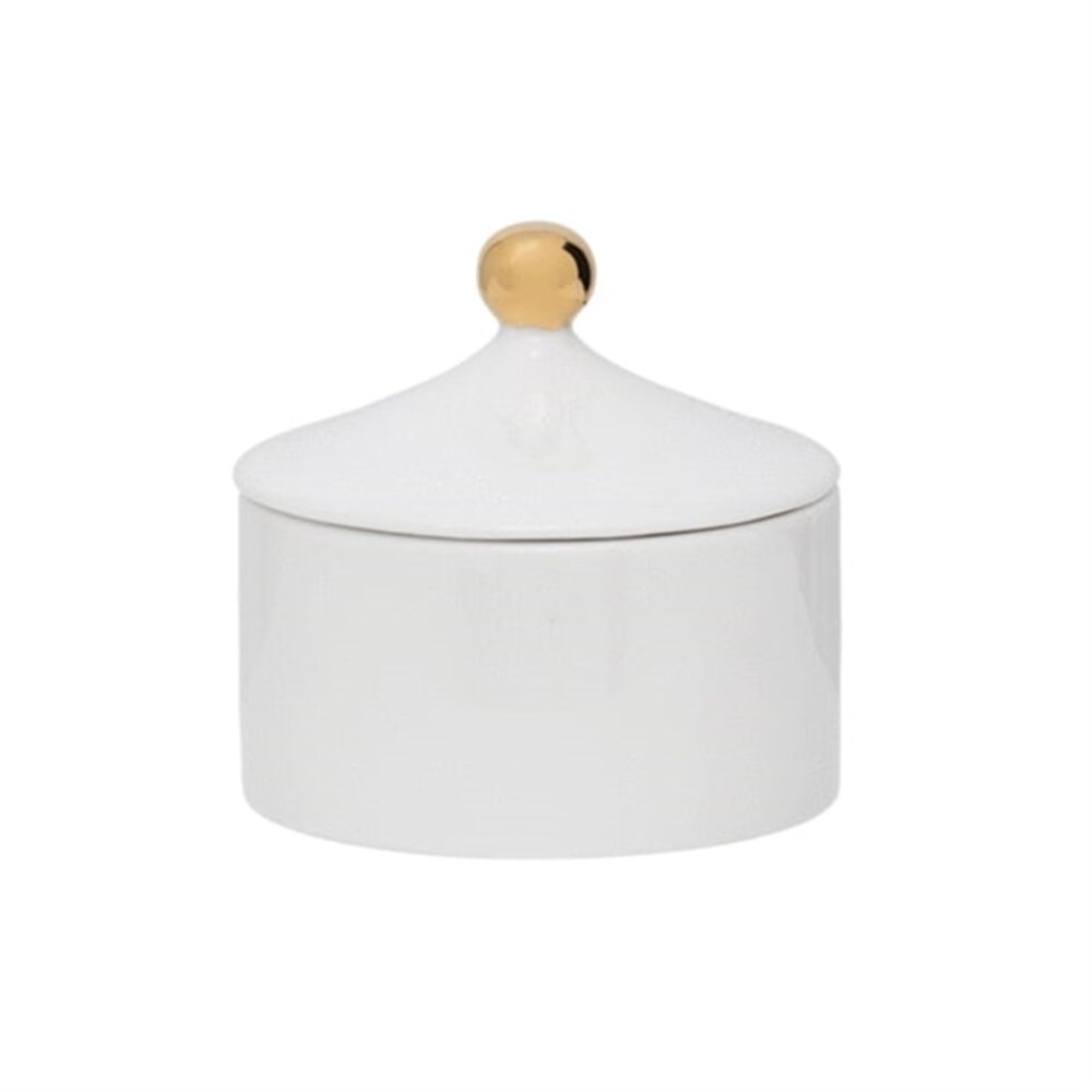 Good Morning White and Gold Sugar Pot by Urban Nature Culture