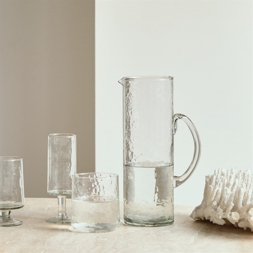 Hammered Glass Champagne Glass Set of 4 by Urban Nature Culture - Image 3