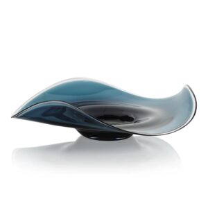 Vellerti Blue Wave Glass Bowl by Zodax