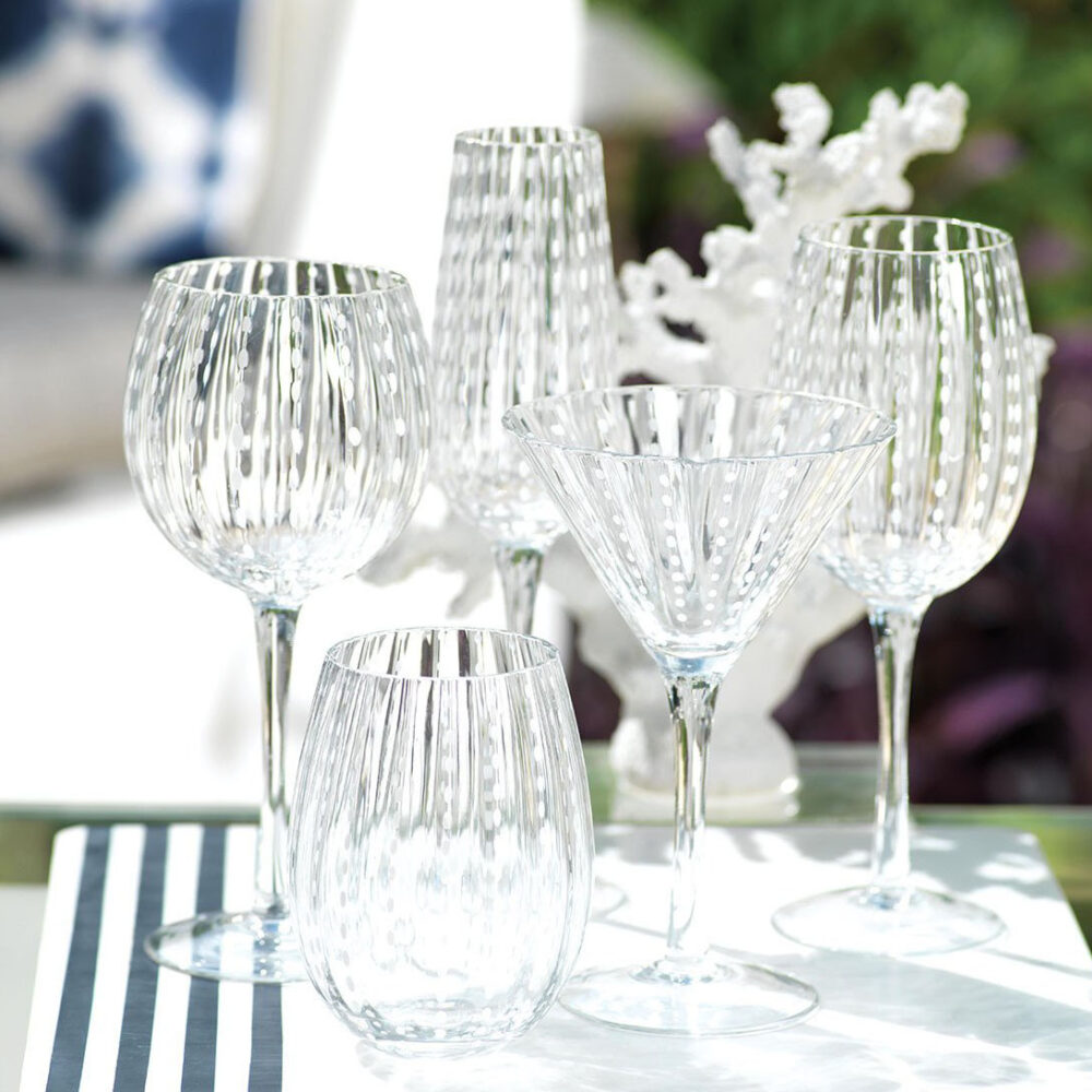 Fintan 8.5" Tall Wine White Dots Goblets Set of 6 by Zodax - Image 2