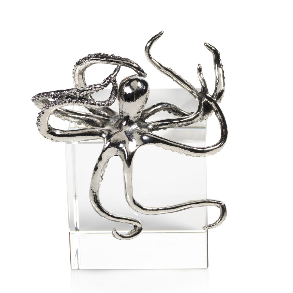Decorative Silver Octopus Figurine by Zodax