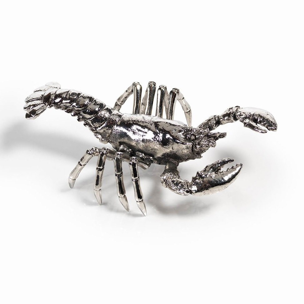 Decorative Silver Prawn Figurine by Zodax