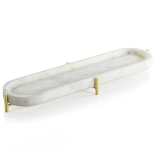 Pordenone 18" Marble Tray on Metal Stand  by Zodax