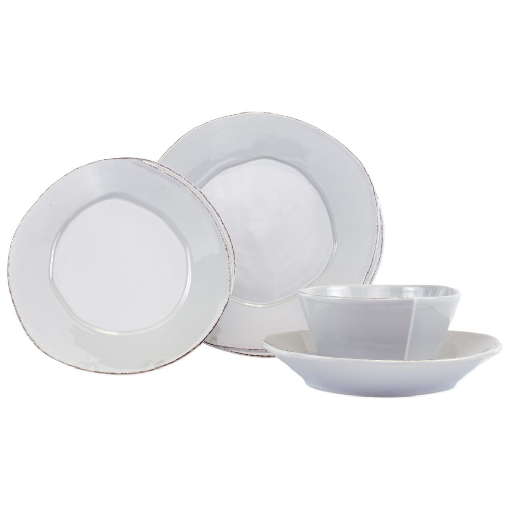 Lastra Light Gray Four-Piece Place Setting by VIETRI