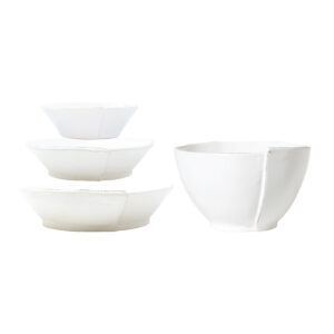 Lastra White 4-Piece Serving Bowls Set by VIETRI
