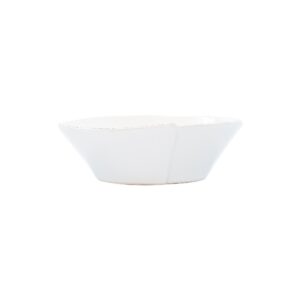 Lastra White Small Oval Bowl by VIETRI