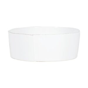 Lastra White Large Serving Bowl by VIETRI