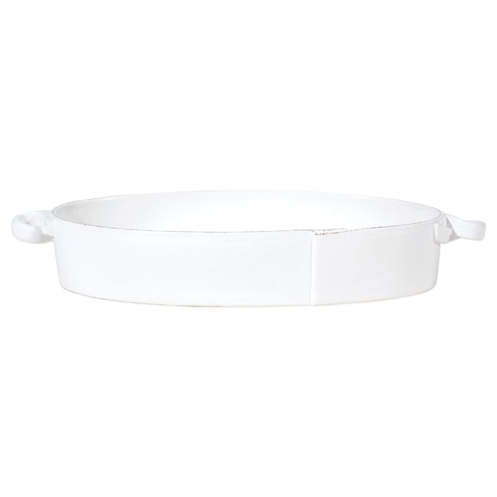 Lastra White Handled Oval Baker by VIETRI