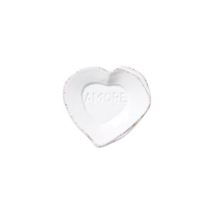 Lastra White Heart Mini Amore Plate by VIETRI