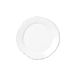 Lastra White Canape Plate by VIETRI