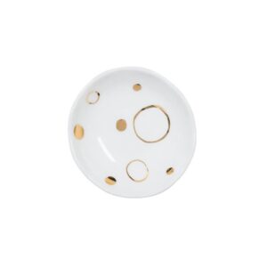 Good Morning White with Gold Circle 4"d Dish Set of 2 by Urban Nature Culture