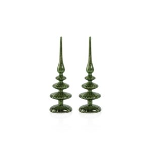 Azenor 11.5" Green LED Tabletop Finials, Set of 2 by Zodax