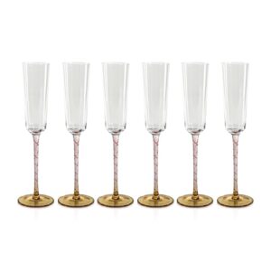 Sachi Champagne Flutes, Set of 6 by Zodax