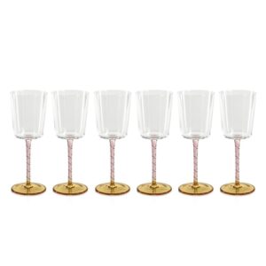 Sachi White Wine Glasses, Set of 6 by Zodax