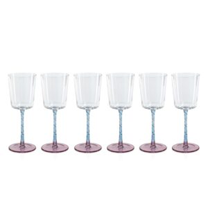 Sachi White Wine Glasses, Set of 6 by Zodax