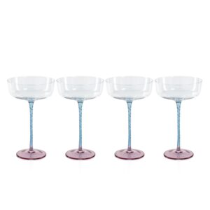 Sachi Cocktail / Martini Glasses, Set of 4 by Zodax