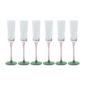 Sachi Champagne Flutes, Set of 6 by Zodax