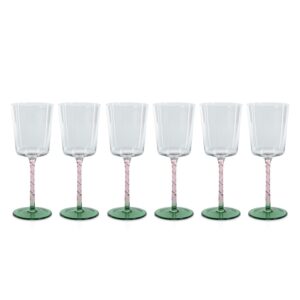 Sachi White Wine Glasses, Set of 6 by Zodax