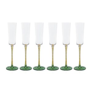 Sachi Champagne Flutes, Set of 6 by Zodax