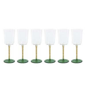 Sachi White Wine Glasses, Set of 6 by Zodax