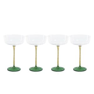 Sachi Cocktail / Martini Glasses, Set of 4 by Zodax