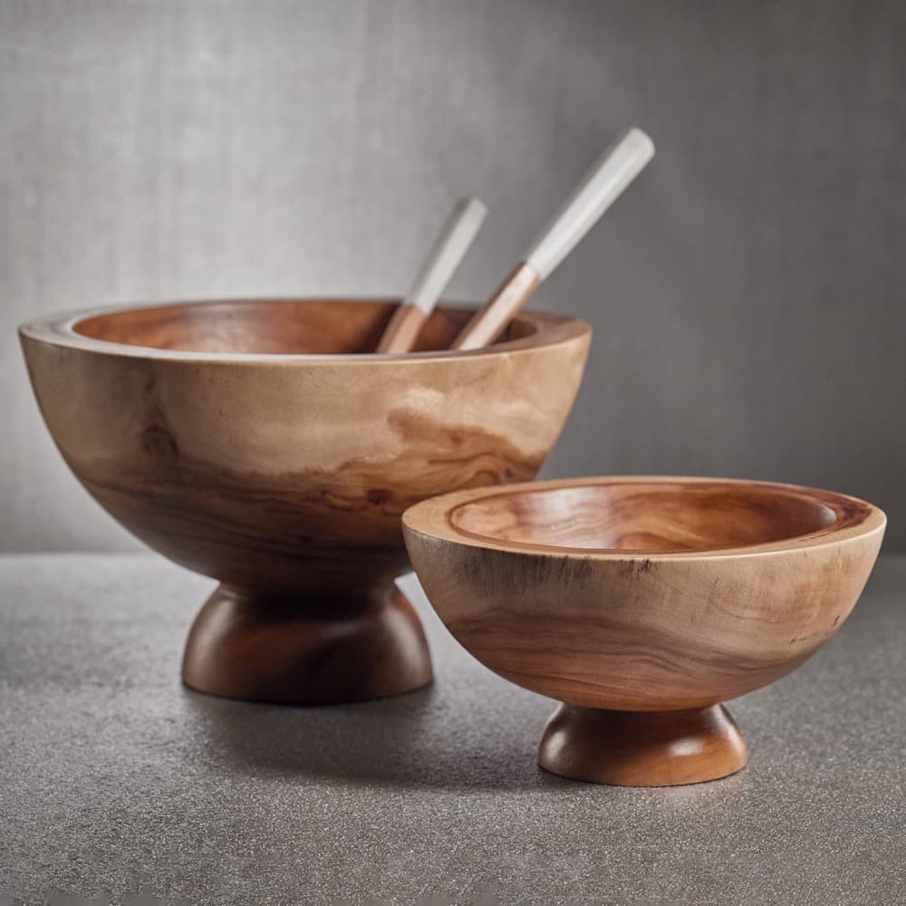 Wooden mixing bowl