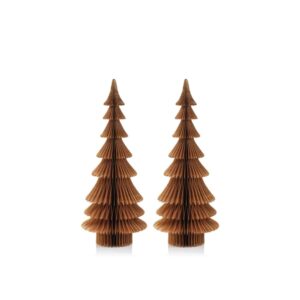 Miriam Gold 24" Paper Decorative Davos Trees, Set of 2 by Zodax