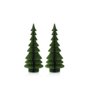 Miriam Light Green 24" Paper Decorative Davos Trees, Set of 2 by Zodax