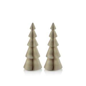 Miriam Light Ivory 24" Paper Decorative Alpina Trees, Set of 2 by Zodax