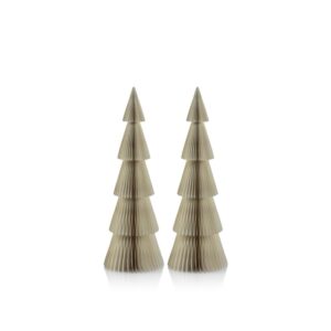 Miriam Light Ivory 24" Paper Decorative Verbier Trees, Set of 2 by Zodax