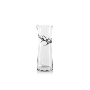 Malachi Glass Carafe with Pewter Antler by Zodax