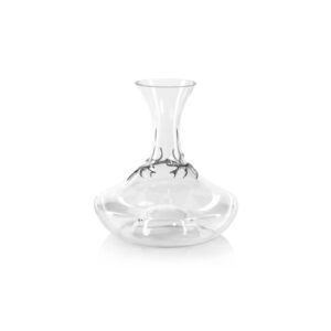 Malachi Glass Wine Decanter with Pewter Antler by Zodax