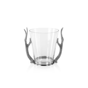 Malachi Glass Wine & Champagne Bucket with Pewter Antler Handles by Zodax