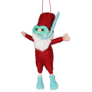 Snorkeling Santa Felt Ornament Set of 2 by HomArt