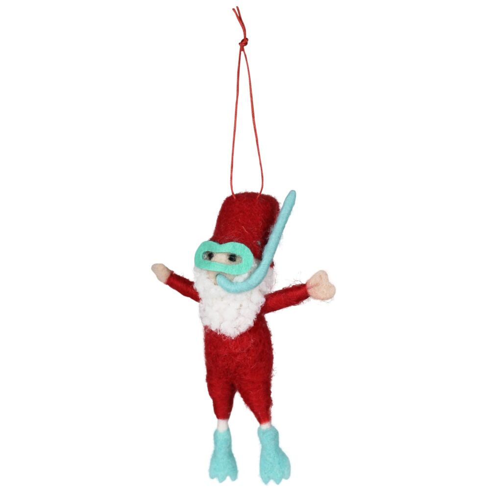 Snorkeling Santa Felt Ornament Set of 2 by HomArt - Image 2