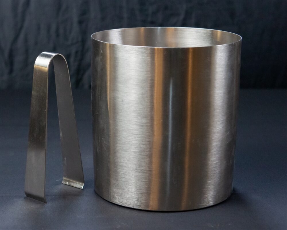 Nickel Ice Bucket with Tongs by BIDKhome