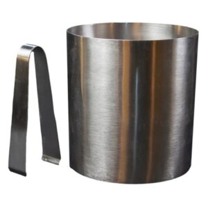Nickel Ice Bucket with Tongs by BIDKhome