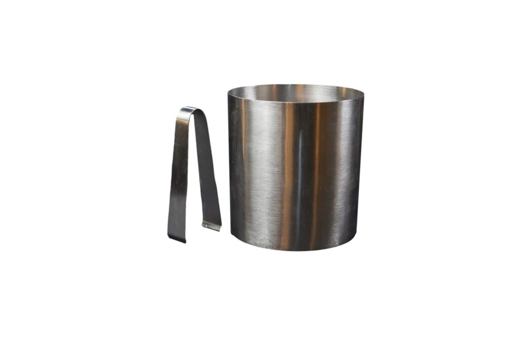 Nickel Ice Bucket with Tongs by BIDKhome - Image 2